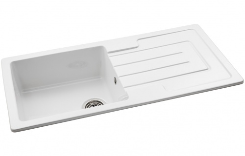 Abode Acton 1B & Drainer Ceramic Inset Sink - White