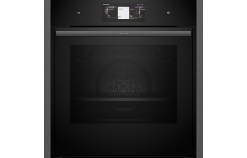 Neff N90 B64VT73G0B Single Slide & Hide Pyrolytic Oven w/Steam - Black w/Graphite Trim