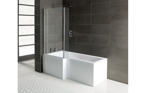Addison L-Shape Shower Bath, Panel & Screen - Left