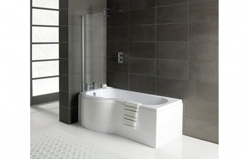 Addison P-Shape Shower Bath, Panel & Screen - Left