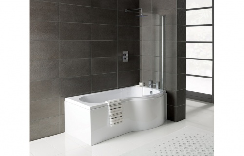 Addison P-Shape Shower Bath, Panel & Screen - Right