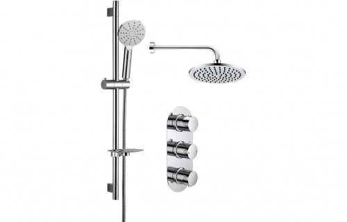 Beni Shower Pack Four - Triple Two Outlet w/Riser & Overhead Kit