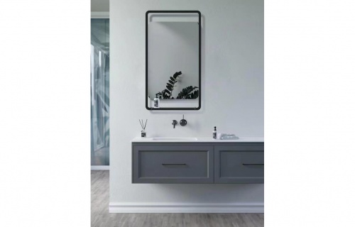 Doria 500mm Rectangle Mirror w/Shelf