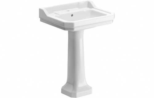 Crystal 600X500Mm 1Th Basin & Full Pedestal