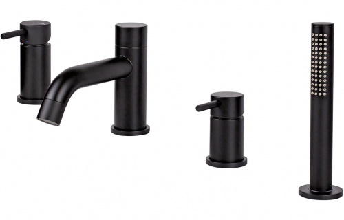 Vema Maira 4-Hole Deck Mounted Bath/Shower Mixer - Black