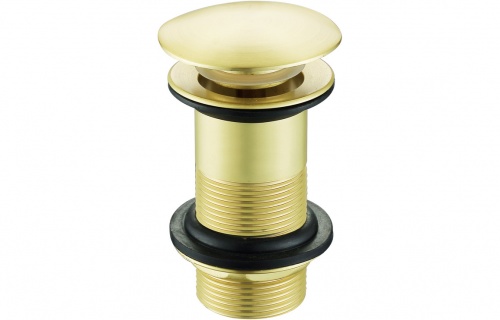 Mushroom Click Clack Basin Waste 1 1/4'' (Unslotted) - Brushed Brass