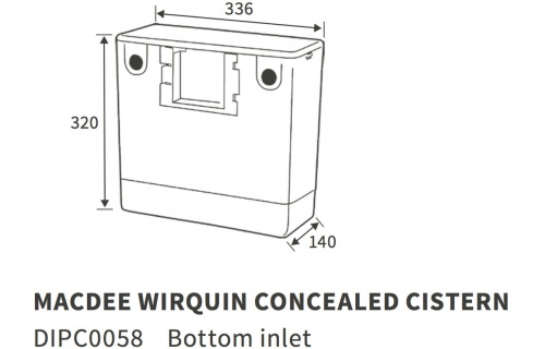 Macdee Wirquin Concealed Cistern (Bottom Inlet)