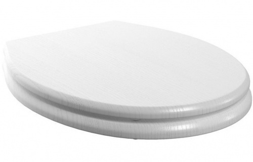Soft Close Wood Effect Toilet Seat - Satin White