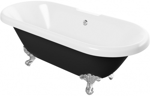 Washington Freestanding 1690x740x620mm 2TH Bath w/Feet - Black