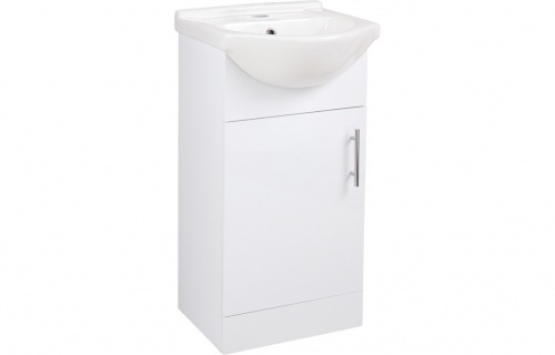 Gem 450mm Basin Unit & Basin - White Gloss