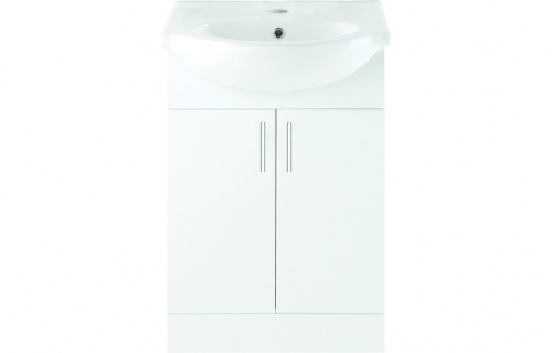 Gem 560mm Basin Unit & Basin - White Gloss