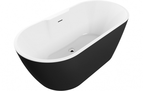 Saffron Freestanding 1655x745x580mm 0TH Bath - Black