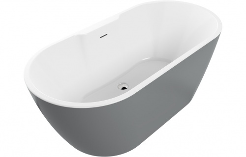 Saffron Freestanding 1655x745x580mm 0TH Bath - Grey