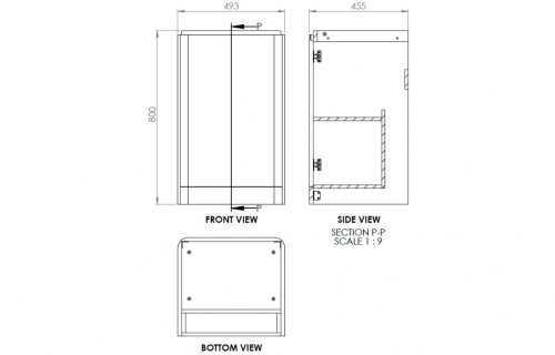 Bona 500mm 2 Door Floor Standing Cloakroom Basin Unit - Matt Sage Green