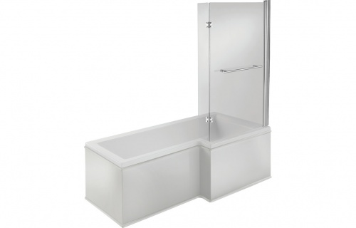 Laurel L Shape 1700x850x560mm 0TH Shower Bath Pack - Right Handed