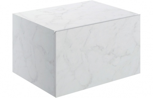 Nature 600mm Wall Hung Storage Drawer - White Marble