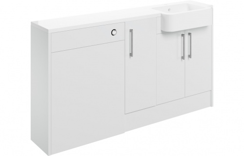 Albia 1542mm Basin  WC & 1 Door Unit Pack (RH) - White Gloss