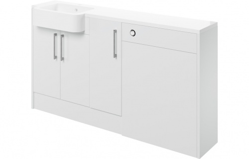 Albia 1542mm Basin  WC & 1 Door Unit Pack (LH) - White Gloss