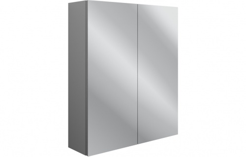 Apo 600mm 2 Door Mirrored Wall Unit - Grey Ash
