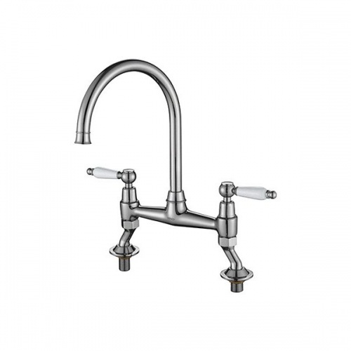 Moulins Classic Bridge Mixer Brushed Steel