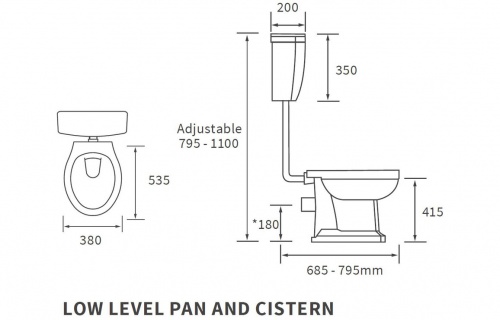 Crystal Low Level Wc & Standard Soft Close Seat