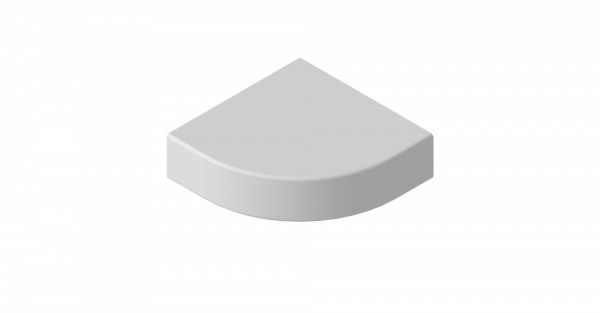 quadrant end cornice block: 30 x 104 x 104 Zola Soft Matte Light Grey