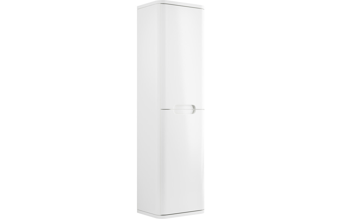 Bona 350mm 2 Door Wall Hung Tall Unit - White Gloss