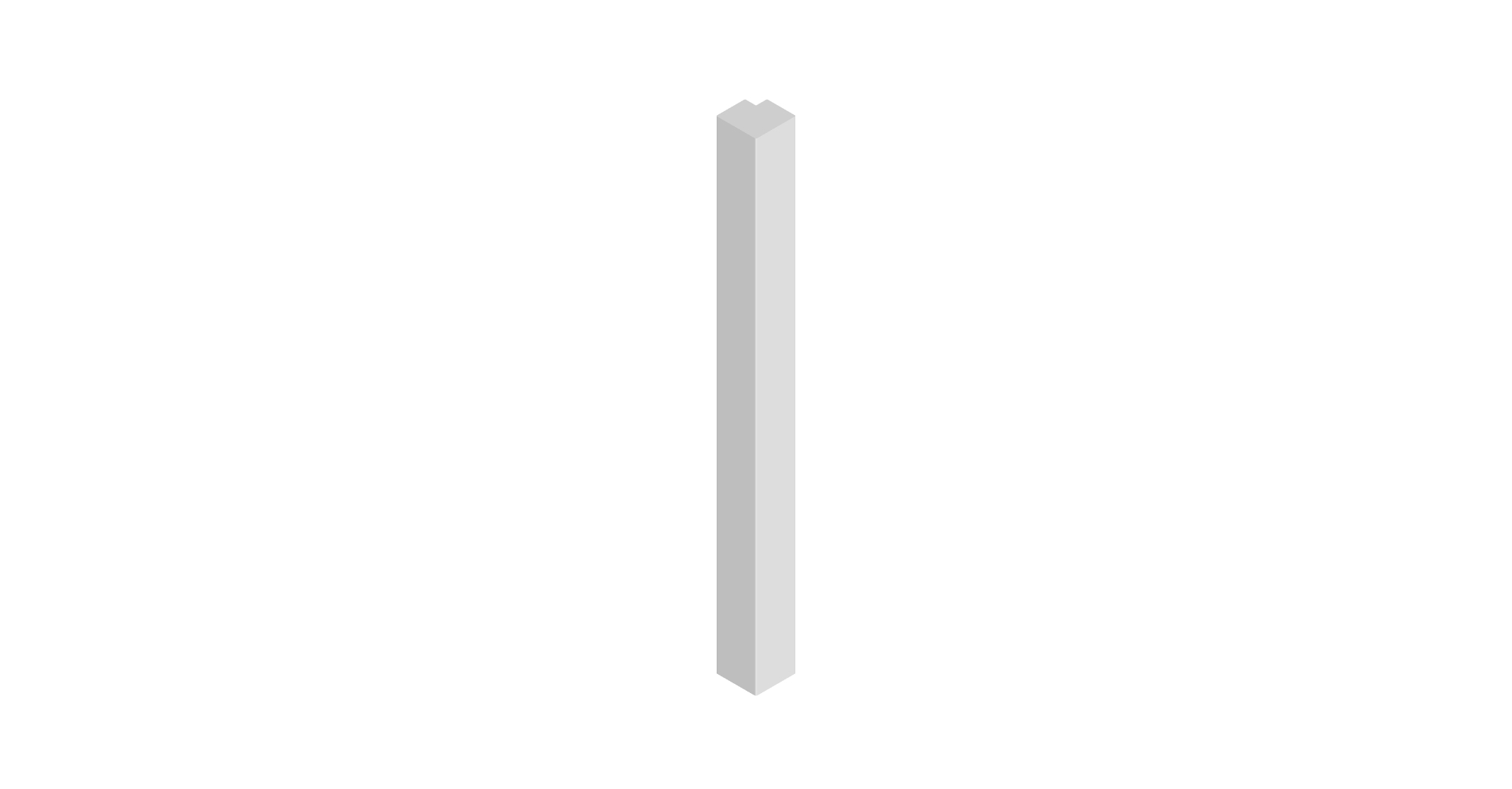 Modular Pilaster 1210 X 75 X 75 - Florence Light Grey