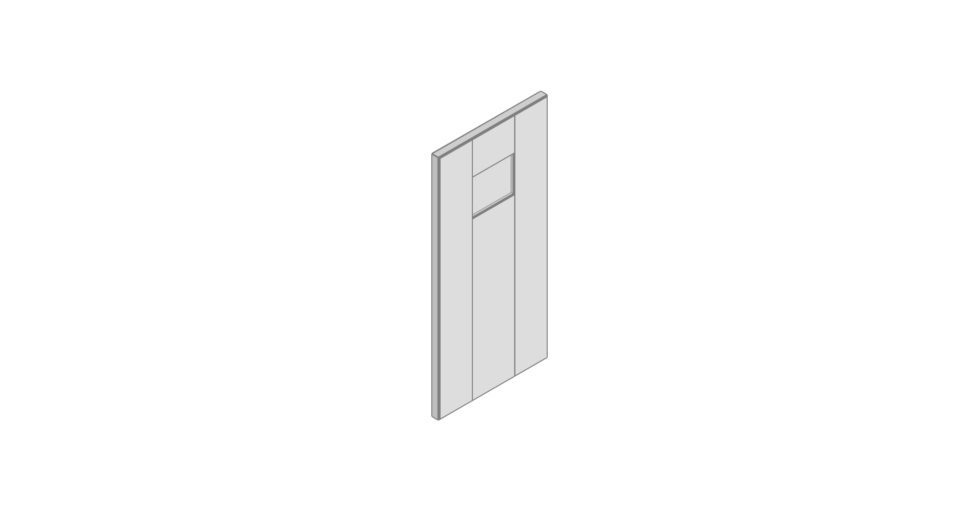 Mantle Door 300 X 628 X 20 For Working Mantle - Jefferson Sanded Ash