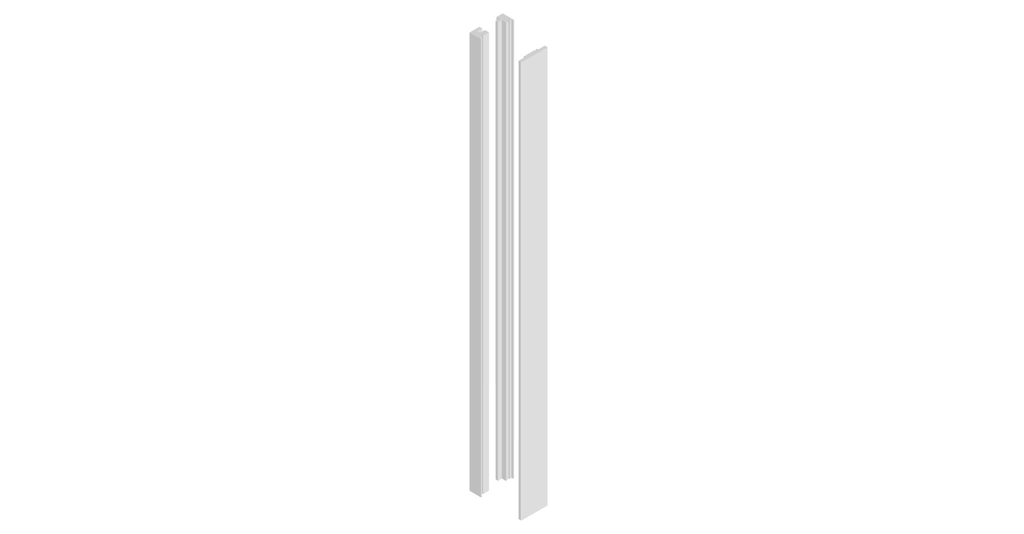 100mm box pilaster moulding cap: 3050 x 100 Zola Gloss Light Grey