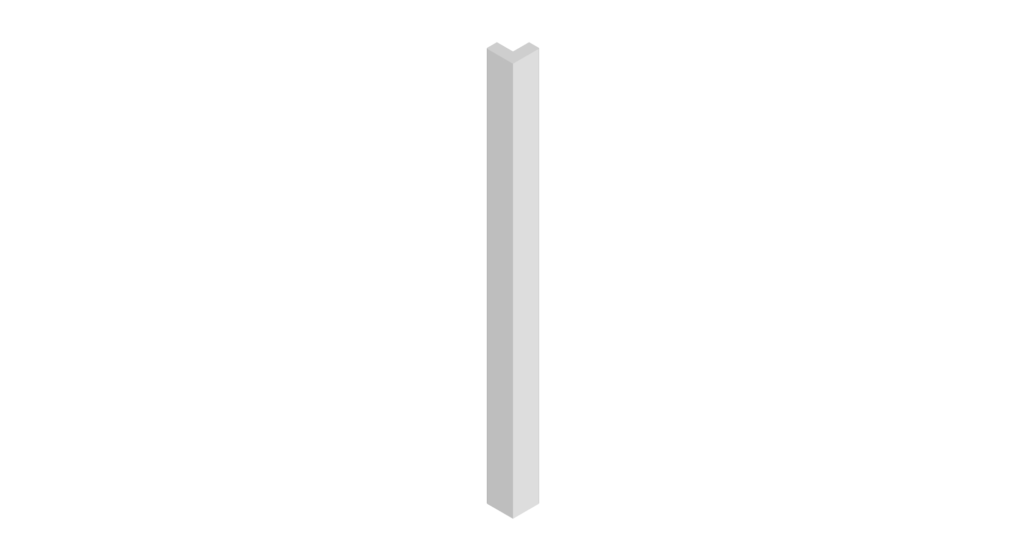 External Corner Post 685 X 46 X 46 Zola Gloss Dust Grey