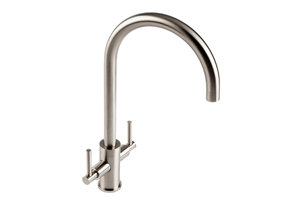 Curvato Slim Lever, Curved Spout Brushed Steel