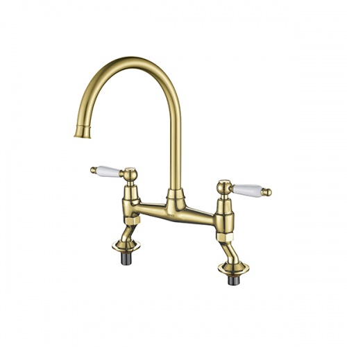 Moulins Classic Bridge Mixer Brushed Gold Brass